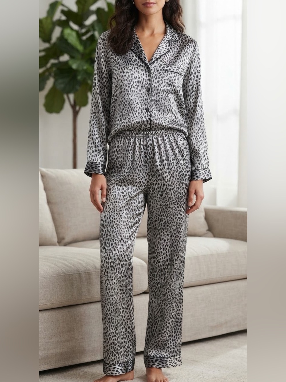 Vintage Evandale‎ Intimates Animal Print Pajama Set